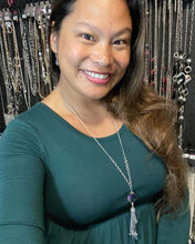 Load image into Gallery viewer, Fringe Flavor - Multi-Color Oil Spill Long Necklace - Black Diamond Piece from Danielle Baker