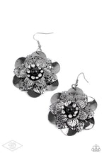Load image into Gallery viewer, Midnight Garden Black Diamond Flower Earrings Paparazzi