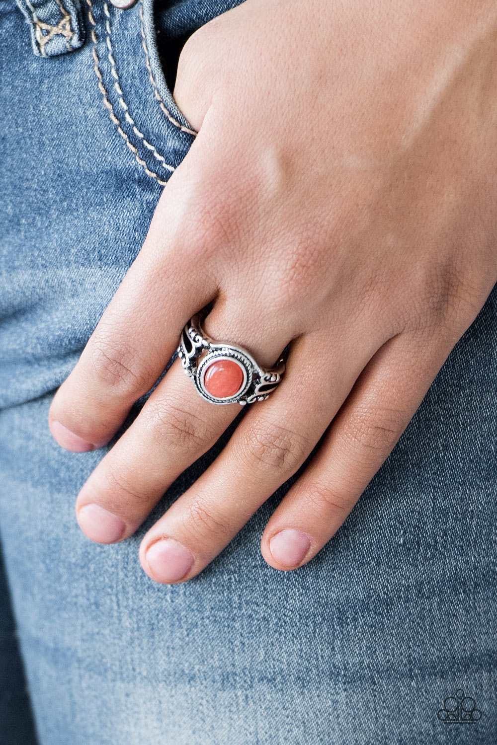 Peacefully Peaceful Orange Moonstone Ring Paparazzi Shine With Aloha LLC