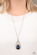 Load image into Gallery viewer, Notorious Noble - Blue Rhinestone Silver Necklace