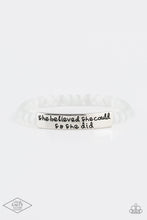 Load image into Gallery viewer, So She Did - White Inspirational Bracelet Paparazzi
