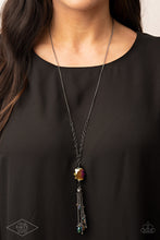 Load image into Gallery viewer, Fringe Flavor - Multi-Color Oil Spill Long Necklace - Black Diamond Piece from Danielle Baker