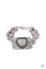 Load image into Gallery viewer, Sandstone Sweetheart - Silver Crackle Heart Bracelet Paparazzi
