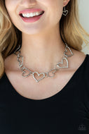 Vintagely Valentine - Silver Choker Necklace