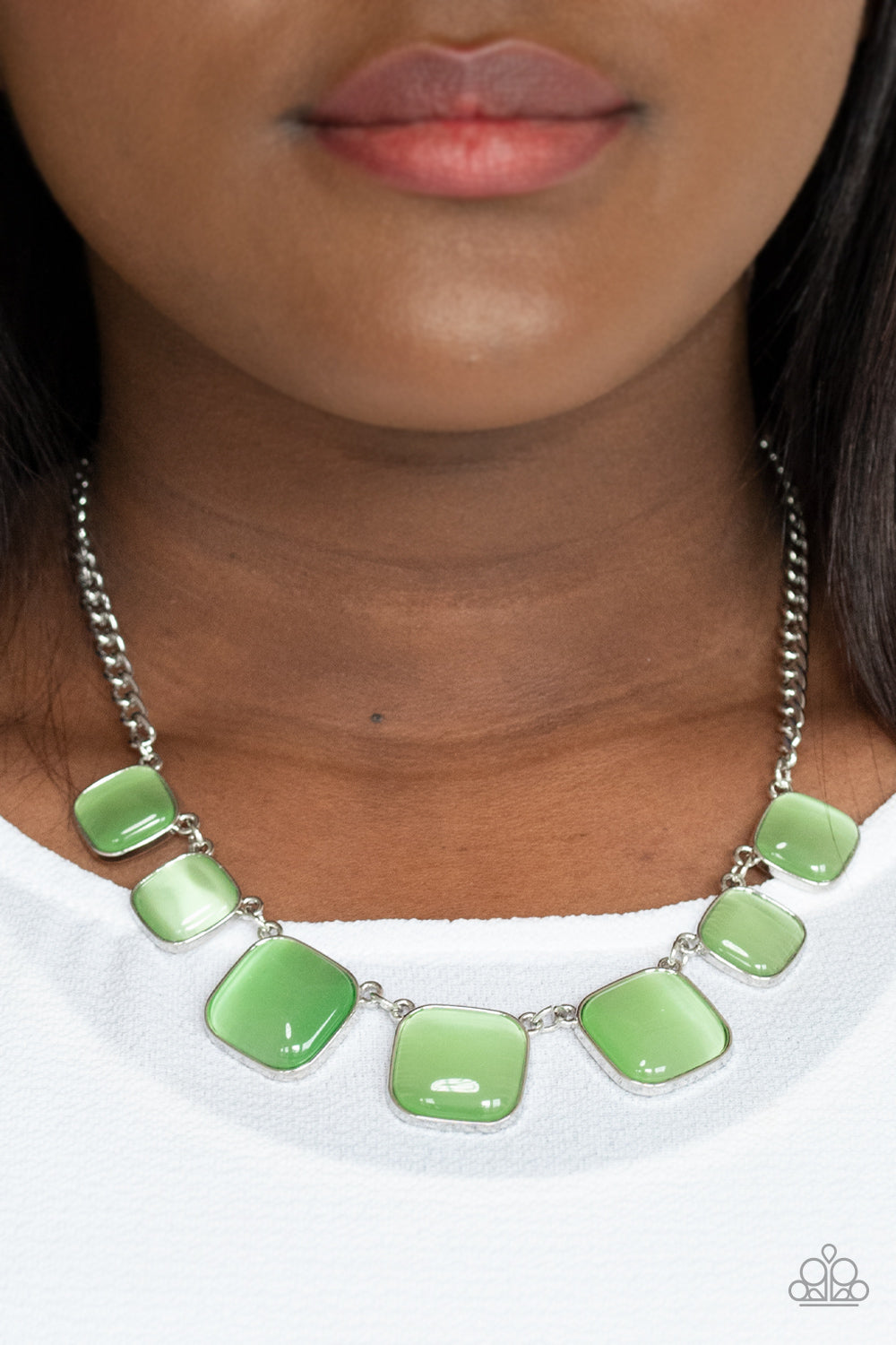 Paparazzi green moonstone on sale necklace