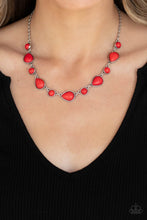 Load image into Gallery viewer, Heavenly Teardrops - Red Crackle Necklace Paparazzi
