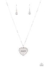 Load image into Gallery viewer, The Real Boss - White Mom Heart Necklace Paparazzi