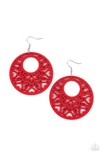 Load image into Gallery viewer, Tropical Reef - Red Wooden Earrings Paparazzi
