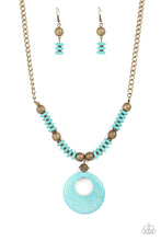 Load image into Gallery viewer, Oasis Goddess - Brass & Blue Crackle Necklace Paparazzi