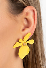 Load image into Gallery viewer, Hawaiian Heiress - Yellow Flower Stud Earrings Paparazzi
