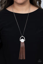 Load image into Gallery viewer, Winslow Wanderer - White Crackle Leather Necklace Paparazzi