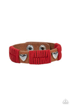 Load image into Gallery viewer, Lusting for Wanderlust - Red Leather Heart Bracelet Paparazzi
