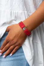 Load image into Gallery viewer, Lusting for Wanderlust - Red Leather Heart Bracelet Paparazzi
