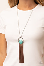 Load image into Gallery viewer, Winslow Wanderer - Blue Crackle Leather Necklace Paparazzi