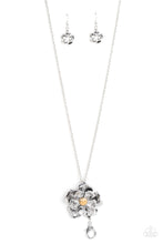 Load image into Gallery viewer, Homegrown Glamour - Silver Flower Lanyard Necklace Paparazzi