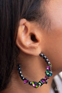New Age Nostalgia - Multi-Color Oil Spill Hoop Earrings Paparazzi