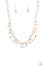 Load image into Gallery viewer, Flawlessly Famous - Multi-color Rose Gold Life of the Party Necklace Paparazzi