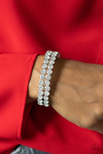 Load image into Gallery viewer, Megawatt Majesty White Bracelet December 2021 Life of the Party Paparazzi
