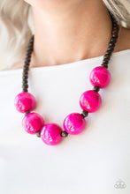 Load image into Gallery viewer, Oh My Miami Pink Wood Necklace Paparazzi
