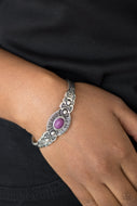 Wide Open Mesas - Purple Cuff Silver Bracelet