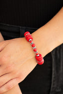 Sagebrush Serenade - Red Crackle Bracelet Paparazzi