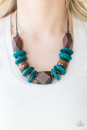 Pacific Paradise - Blue Wooden Necklace