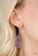 Indie Idol - Purple Teardrop Shaped Earrings