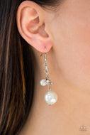 Timelessly Traditional - White Silver Earrings