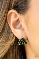 On Blast - Green Stud Earrings