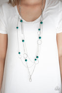 Beachside Babe - Green Silver Necklace - Shine With Aloha, LLC