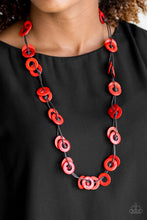 Load image into Gallery viewer, Waikiki Winds - Red Wooden Necklace Paparazzi
