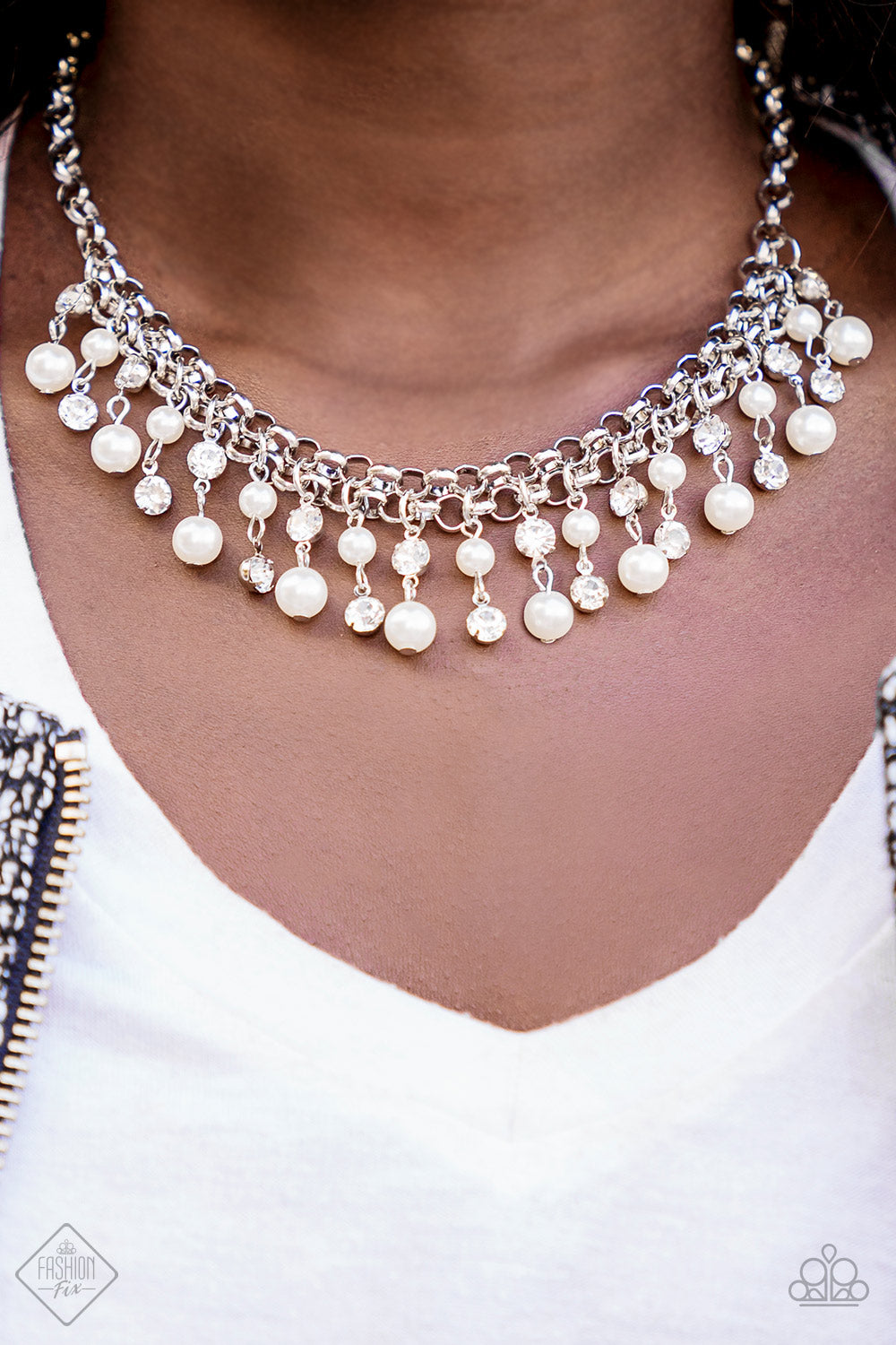 You May Kiss The Bride White Pearl Necklace Paparazzi