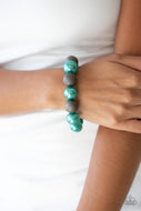 Humble Hustle - Green Stretchy Bracelet