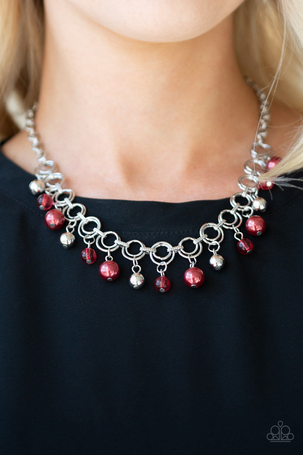 Fiercely Fancy - Red Silver Necklace