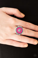 Garden View Pink Flower Ring Paparazzi