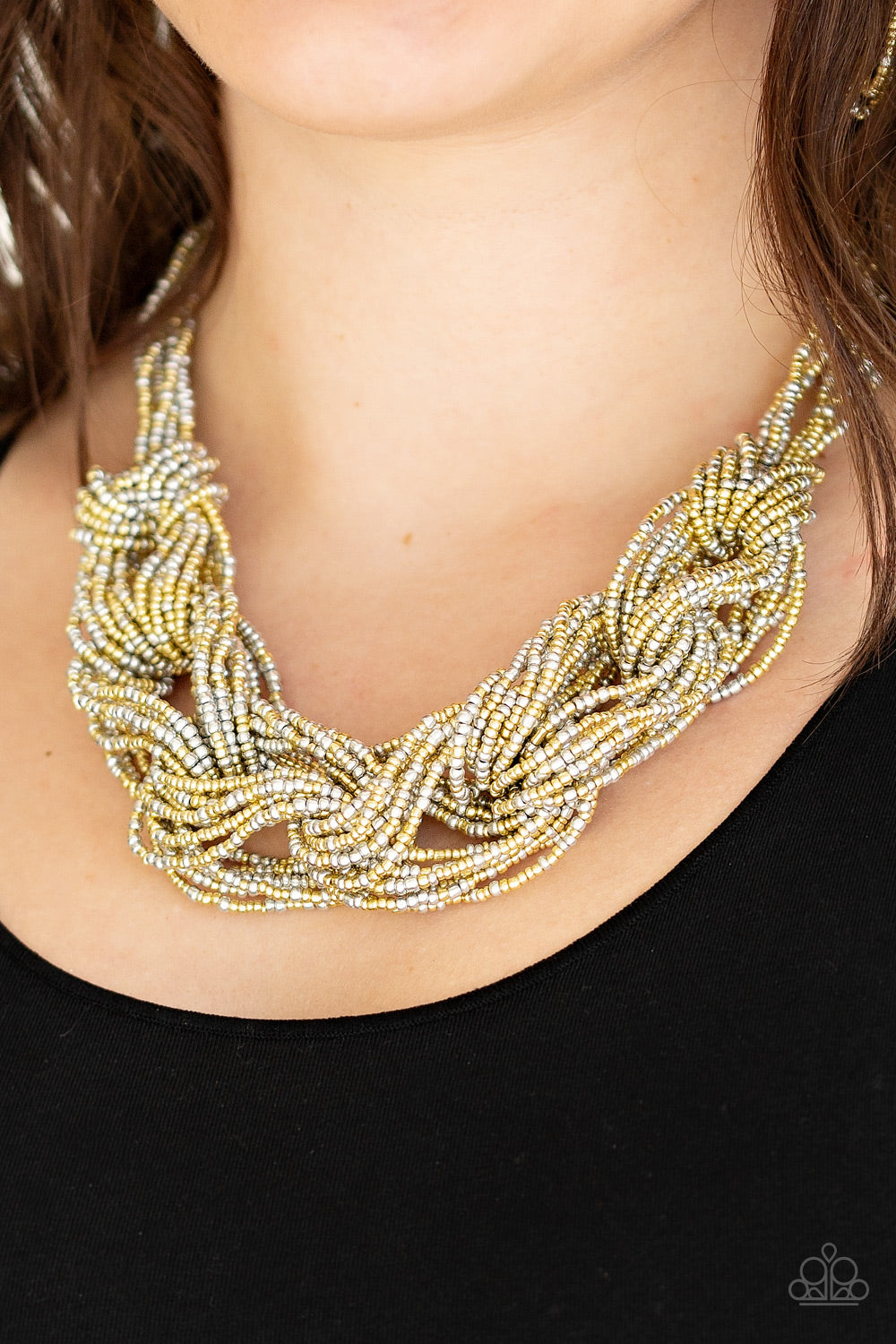 City Catwalk - Gold Seed Bead Necklace Paparazzi