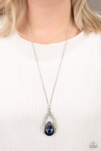 Load image into Gallery viewer, Notorious Noble - Blue Rhinestone Silver Necklace
