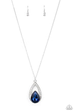 Load image into Gallery viewer, Notorious Noble - Blue Rhinestone Silver Necklace

