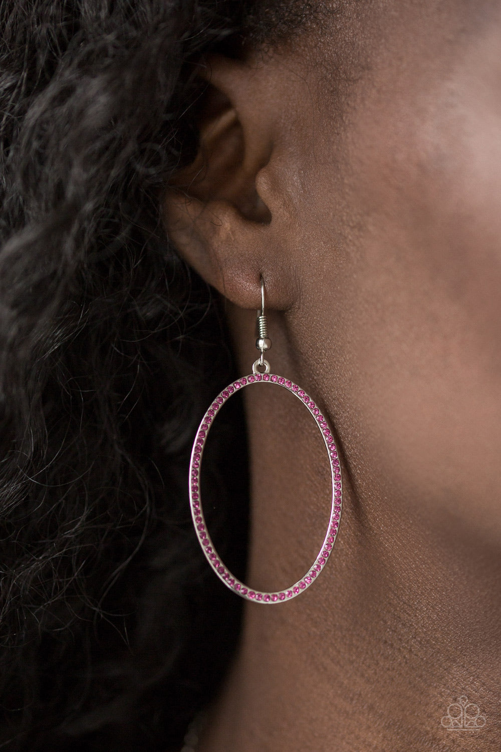 Dazzle On Demand - Pink Diamond Oval Silver Earrings - Shine With Aloha, LLC