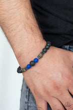 Load image into Gallery viewer, Empowered - Blue Lava Bead Stretchy Urban Bracelet - Shine With Aloha, LLC
