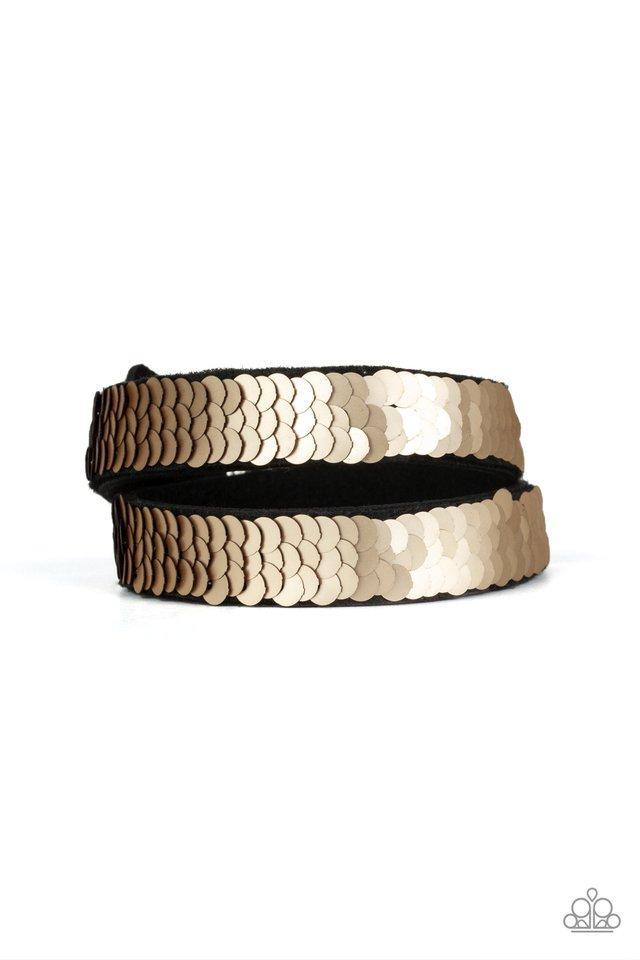 Under The Sequins Gold Double Wrap Mermaid Bracelet Paparazzi