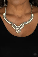 Omega Oasis - White Crackle Necklace Paparazzi