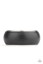 Load image into Gallery viewer, Urban Jungle - Black Bangle Leather Silver Bracelet
