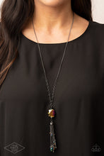 Load image into Gallery viewer, Fringe Flavor - Multi-Color Oil Spill Long Necklace - Black Diamond Piece from Danielle Baker

