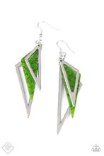 Load image into Gallery viewer, Evolutionary Edge - Green Silver Earrings - Shine With Aloha, LLC
