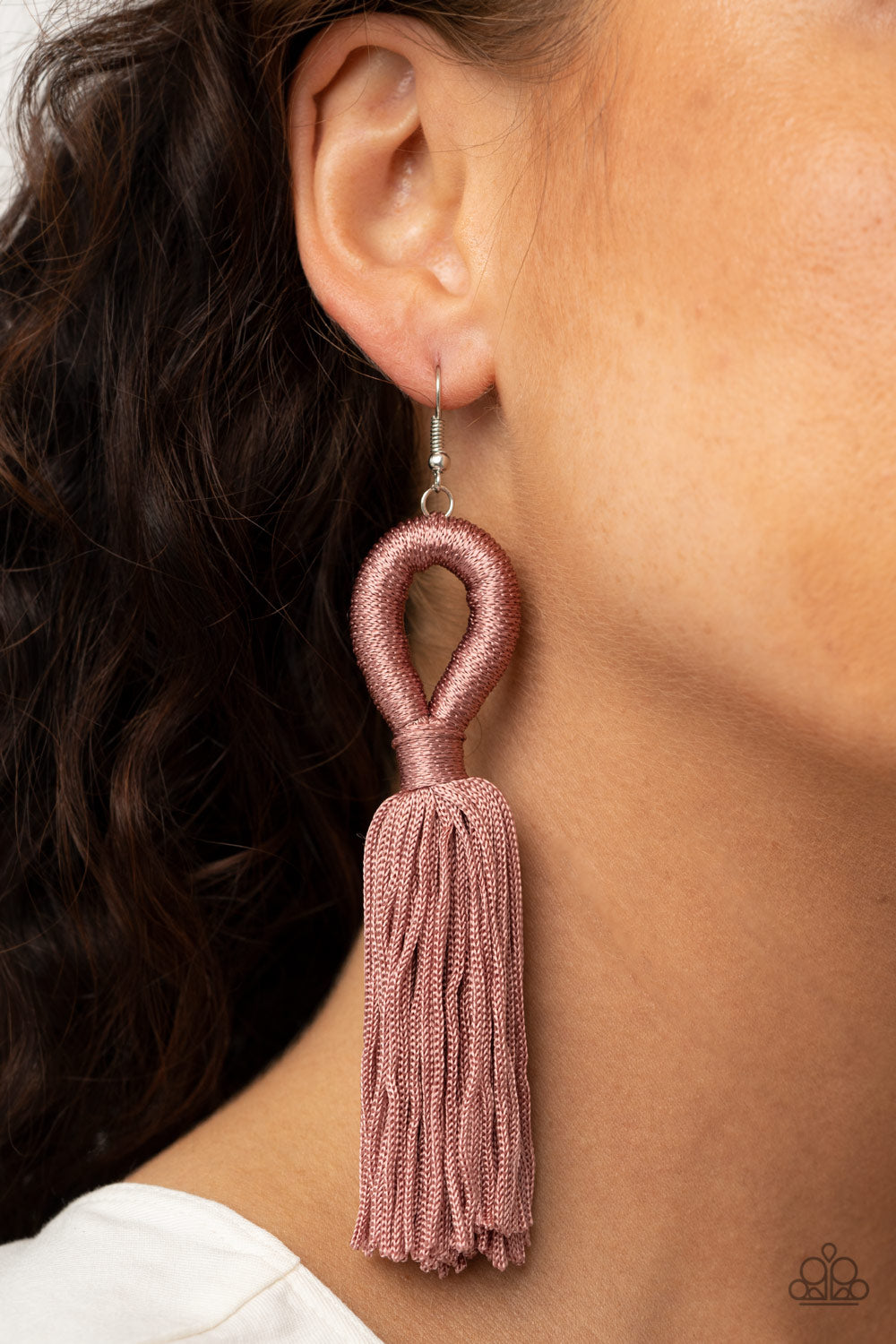 Tassels and Tiaras Pink Earrings Paparazzi