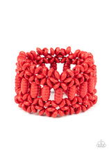 Load image into Gallery viewer, Fiji Flavor Red Wooden Stretchy Bracelet Paparazzi
