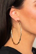 Load image into Gallery viewer, Out of Control Curves - Gold Big Hoop Earrings
