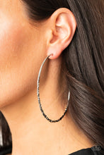 Load image into Gallery viewer, Embellished Edge - Silver Hoop Earrings - Shine With Aloha, LLC
