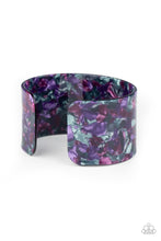 Load image into Gallery viewer, Freestyle Fashion - Purple Acrylic Cuff Bracelet
